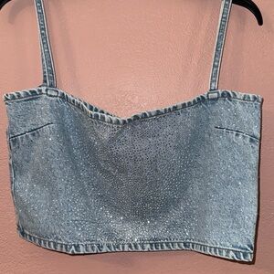 Diamond Denim Top